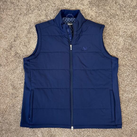 Straight Down Men's Full Zip Puffer Vest Size XXL Golf Embroidered Logo Zipper - Picture 1 of 12
